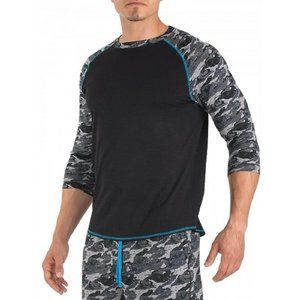Papi Men's Slub Jersey Baseball Tee Shirt Black - 627113